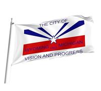 Drapeau Maison Wyoming, Michigan Bannières Durable Avec Œillets Drapeau De Jardin Pour Toutes Les Saisons Clubs Chambres 152X90Cm