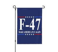 Drapeau « Make America Fly Again » 12 x 18, motif avion de chasse - Décoration de jardin patriotique, mât non inclus