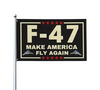 Drapeau « Make America Fly Again » - Motif avion de chasse - Bannière patriotique de 90 x 150 m