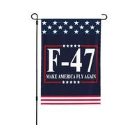Drapeau « Make America Fly Again » - Thème avion de chasse, bannière de jardin 12 x 18, recto verso, sans mât