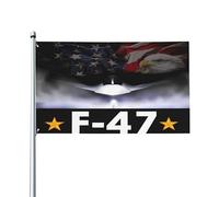 Drapeau « Make America Fly Again » - Thème des avions de chasse, bannière patriotique de 90 x 150 m pour jardin ou cour