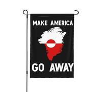 Drapeau « Make America Go Away » 12 x 18 - Groenland à vendre, bannière de jardin recto verso, sans mât inclus
