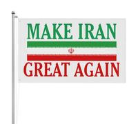 Drapeau « Make Iran Great Again » 3x5, bannière/tapisserie double face pour la décoration de votre jardin ou de votre chambre (sans mât) P2