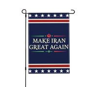 Drapeau « Make Iran Great Again » (MIGA) 12x18, Drapeaux de jardin « Free Iran » pour la démocratie, Panneaux de jardin double face en toile de jute