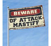 Drapeau Man Cabe Decor Beware Of Attack Mastiff Men Stuff Weird Flags (120 x 180 cm)