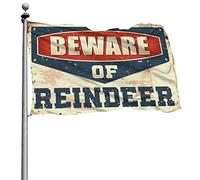 Drapeau Man Cabe Decor Beware Of Reindeer pour homme Stuff Weird Flags(152 x 244 cm)