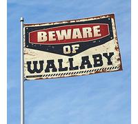 Drapeau Man Cabe Decor Beware Of Wallaby pour homme Stuff Weird Flags(120 x 180 cm)