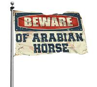 Drapeau « Man Cave Bar » « Beware of Arabian Horse Flag » pour chambre de fille et garçon (152 x 244 cm)