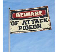 Drapeau « Man Cave Bar Beware Of Attack » - Décoration de campagne - Panneau d'automne pour porche (60 x 90 cm)