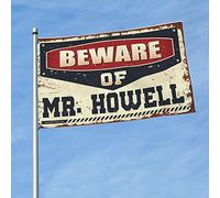 Drapeau « Man Cave Bar Beware Of Mr. Howell » - Décoration d'extérieur (30 x 45 cm)