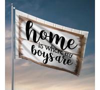 Drapeau Man Cave Bar Home Sweet Home : Where My Boys Belong Drapeaux pour chambre d'adolescentes et filles Drapeau de jardin d'automne (120 x 180 cm)
