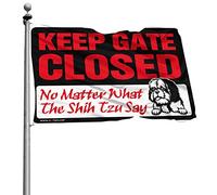 Drapeau « Man Cave Bar Keep Gate Closed No Matter What The Shih Tzu Say » - Drapeaux pour chambre de fille - Articles cool pour garçons (30 x 45 cm)