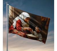 Drapeau « Man Cave Bar Mom And Son Triing Rice Together » pour chambre d'adolescente et fille Drapeau de jardin d'automne (120 x 180 cm)