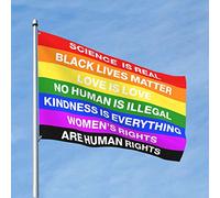 Drapeau Man Cave Bar Science Is Real Black Lives Matter Blm Love Rainbow Flag pour chambre fille cool Stuff pour garçons (120 x 180 cm)