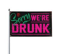 Drapeau « Man Cave Bar Sorry We'Re Drunk » - Décoration d'extérieur (30 x 45 cm)