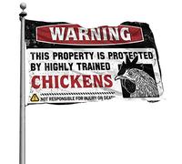 Drapeau « Man Cave Bar Warning This Property Is Protected By A Highly Trained Chicken » - 1 drapeau pour chambre de fille - Article cool pour garçons (30 x 45 cm)