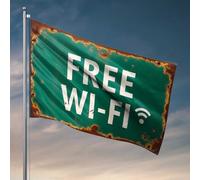 Drapeau Man Cave Bar Wi-Fi gratuit disponible ici pour chambre d'adolescentes et filles Drapeau de jardin d'automne (30 x 45 cm)