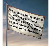 Drapeau « Man Cave » « My Promise To My Children : I Am Not Your Friend » pour décoration de bar et de maison (120 x 180 cm)