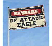 Drapeau « Man Cave Rules Beware Of Attack » - Drapeau de jardin cool pour chambre de fille (152 x 244 cm)