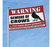 Drapeau « Man Cave Rules Beware Of Crows » - Drapeau de jardin cool pour chambre de fille (152 x 244 cm)