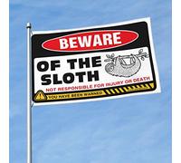 Drapeau « Man Cave Rules » « Beware of Sloth » - Drapeau de jardin cool pour chambre de fille (60 x 90 cm)