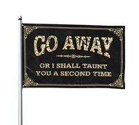 Drapeau « Man Cave Rules Go Away Or I Shall Taunt You A Second Time » pour chambre de fille (152 x 244 cm)