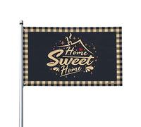 Drapeau « Man Cave Rules Home Sweet Home » - Drapeau de jardin cool pour chambre de fille (152 x 244 cm)