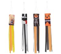 Drapeau Manche à Air D'halloween pour Extérieur en Polyester 4pcs | Léger, Facile à Utiliser, Effet Mouvant au Vent, pour Maison, Clôture, Porche et Fêtes