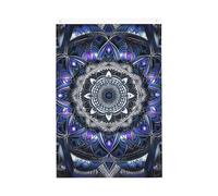 Drapeau mandala rectangulaire de 0,9 x 1,5 m, drapeaux de jardin vibrants double face, bannière de bienvenue saisonnière avec œillets en laiton, décoration de fond photo pour cour, porche, pelouse