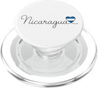 Drapeau Manuscrit du Nicaragua en Forme de cœur PopSockets PopGrip pour MagSafe