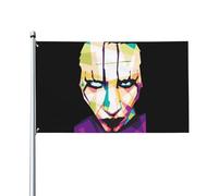 Drapeau Marilyn Music Manson - Décoration murale à suspendre - Pour extérieur, intérieur, jardin, dortoir d'automne - 0,9 x 1,5 m