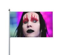 Drapeau Marilyn Music Manson - Décoration murale à suspendre - Pour extérieur, intérieur, jardin, dortoir d'automne - 0,9 x 1,5 m