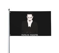 Drapeau Marilyn Music Manson - Décoration murale à suspendre - Pour extérieur, intérieur, jardin, dortoir d'automne - 0,9 x 1,5 m