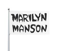 Drapeau Marilyn Music Manson - Décoration murale à suspendre - Pour extérieur, intérieur, jardin, dortoir d'automne - 0,9 x 1,5 m
