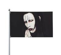 Drapeau Marilyn Music Manson - Décoration murale à suspendre - Pour extérieur, intérieur, jardin, dortoir d'automne - 0,9 x 1,5 m