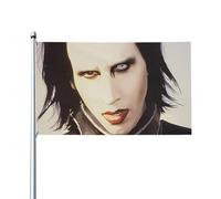 Drapeau Marilyn Music Manson - Décoration murale à suspendre - Pour extérieur, intérieur, jardin, dortoir d'automne - 0,9 x 1,5 m