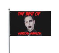 Drapeau Marilyn Music Manson - Décoration murale à suspendre - Pour extérieur, intérieur, jardin, dortoir d'automne - 0,9 x 1,5 m