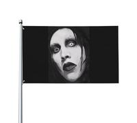 Drapeau Marilyn Music Manson - Décoration murale à suspendre - Pour extérieur, intérieur, jardin, dortoir d'automne - 0,9 x 1,5 m