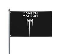 Drapeau Marilyn Music Manson - Décoration murale à suspendre - Pour extérieur, intérieur, jardin, dortoir d'automne - 0,9 x 1,5 m