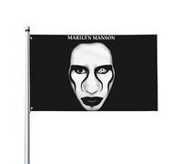 Drapeau Marilyn Music Manson - Décoration murale à suspendre - Pour extérieur, intérieur, jardin, dortoir d'automne - 0,9 x 1,5 m