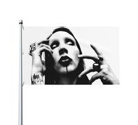 Drapeau Marilyn Music Manson - Décoration murale à suspendre - Pour extérieur, intérieur, jardin, dortoir d'automne - 0,9 x 1,5 m