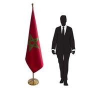 Drapeau Maroc avec mât et pied. Drapeau marocain pour bureau. Code CN7-MA