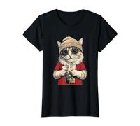 Drapeau Maroc Chat Marocains T-Shirt Graphique avec Valeur, Femme, Noir, XS