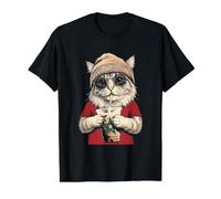 Drapeau Maroc Chat Marocains T-Shirt Graphique avec Valeur, Homme, Noir, S