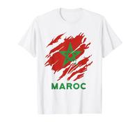 Drapeau Maroc Dima Maghreb Maroc T-Shirt Graphique avec Valeur, Homme, Blanc, XL