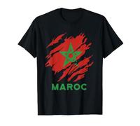Drapeau Maroc Dima Maghreb Maroc T-Shirt Graphique avec Valeur, Homme, Noir, M