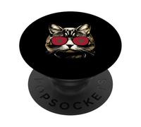 Drapeau marocain Cool Chat Patriotique marocain Amoureux des Chats PopSockets PopGrip Adhésif