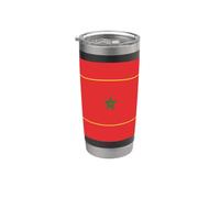 Drapeau marocain du Maroc avec bordure dorée Gobelet isotherme en acier inoxydable double paroi
