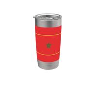 Drapeau marocain du Maroc avec bordure dorée Gobelet isotherme en acier inoxydable double paroi