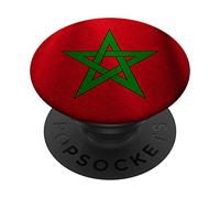 Drapeau Marocain, Marocco Drapeau du Maroc PopSockets PopGrip - Support et Grip pour Smartphone/Tablette avec un Top Interchangeable